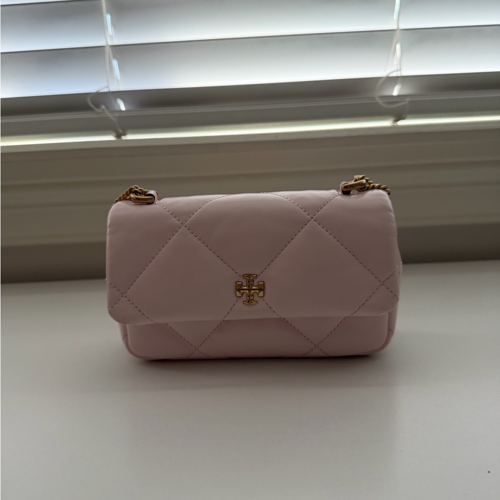 Tory Burch Light Pink Quilted Crossbody Bag
